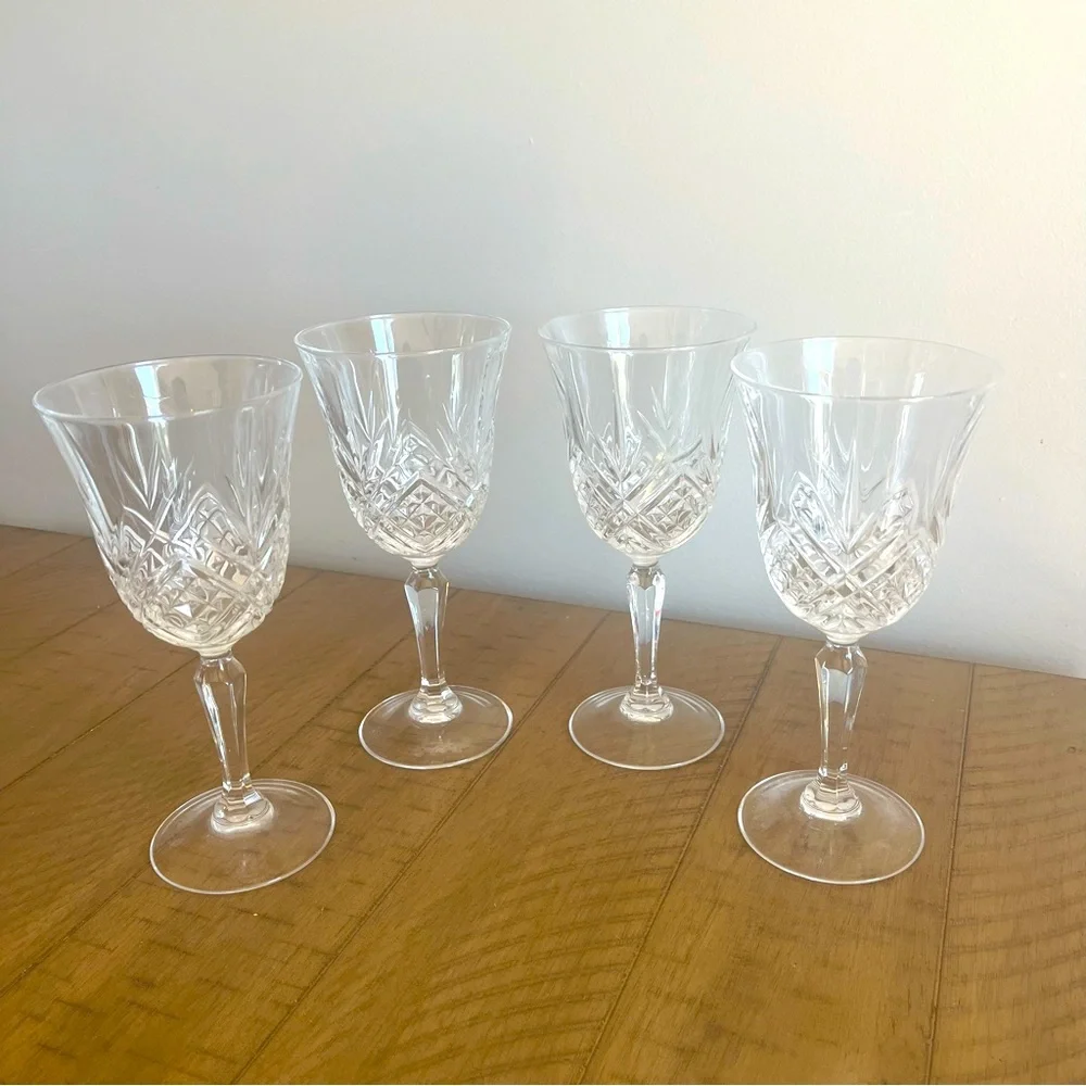 Cristal De Flandre Salzburg Genuine Lead Crystal Wine Glass Set Of 4
